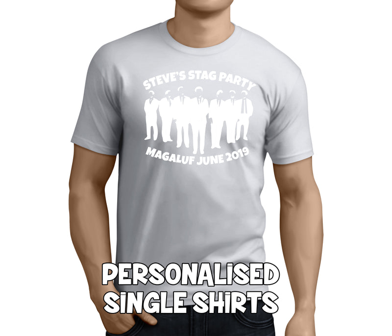Stag Party Suits White Custom Stag T-Shirt - Any Name - Party Tee