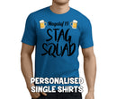 Stag Squad Black Custom Stag T-Shirt - Any Name - Party Tee