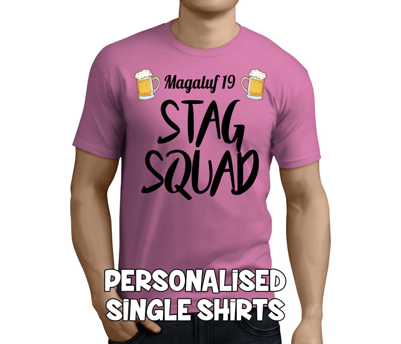Stag Squad Black Custom Stag T-Shirt - Any Name - Party Tee