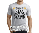 Stag Squad Black Custom Stag T-Shirt - Any Name - Party Tee