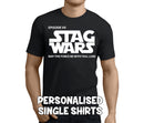 Stag Wars Force White Custom Stag T-Shirt - Any Name - Party Tee