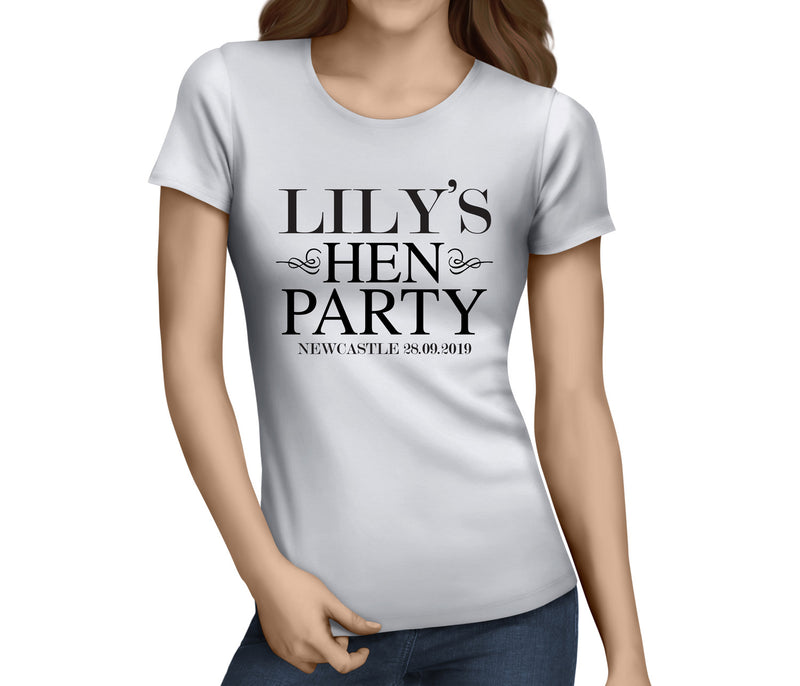 Standard Hen Black 2 Hen T-Shirt - Any Name - Party Tee