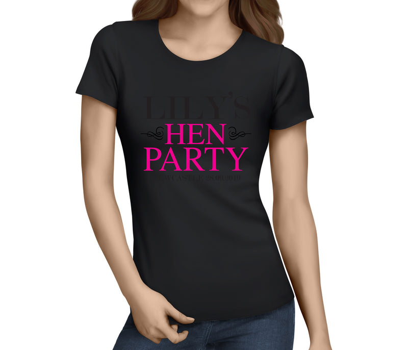 Standard Hen Colour 2 Hen T-Shirt - Any Name - Party Tee