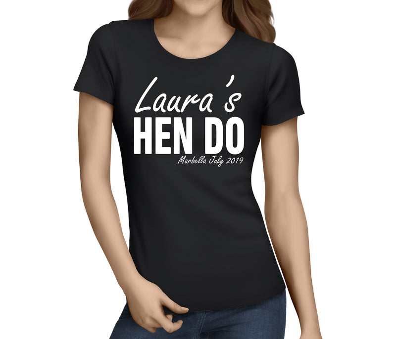 Standard Hen Swirl White Hen T-Shirt - Any Name - Party Tee