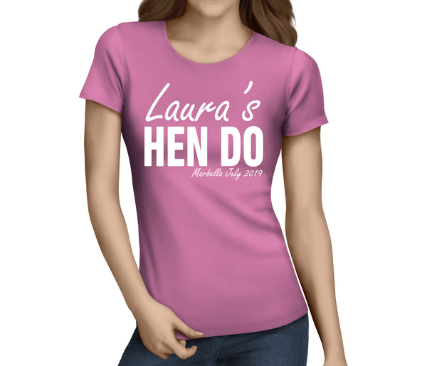 Standard Hen Swirl White Hen T-Shirt - Any Name - Party Tee