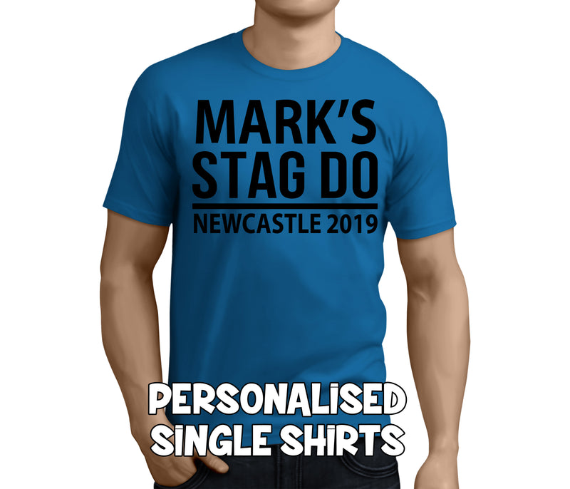 Standard Stag Black Custom Stag T-Shirt - Any Name - Party Tee