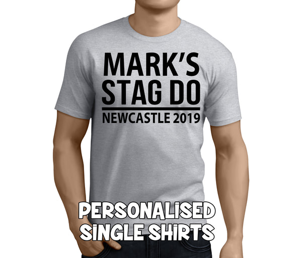 Standard Stag Black Custom Stag T-Shirt - Any Name - Party Tee