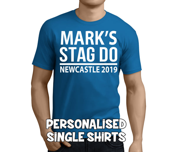 Standard Stag White Custom Stag T-Shirt - Any Name - Party Tee