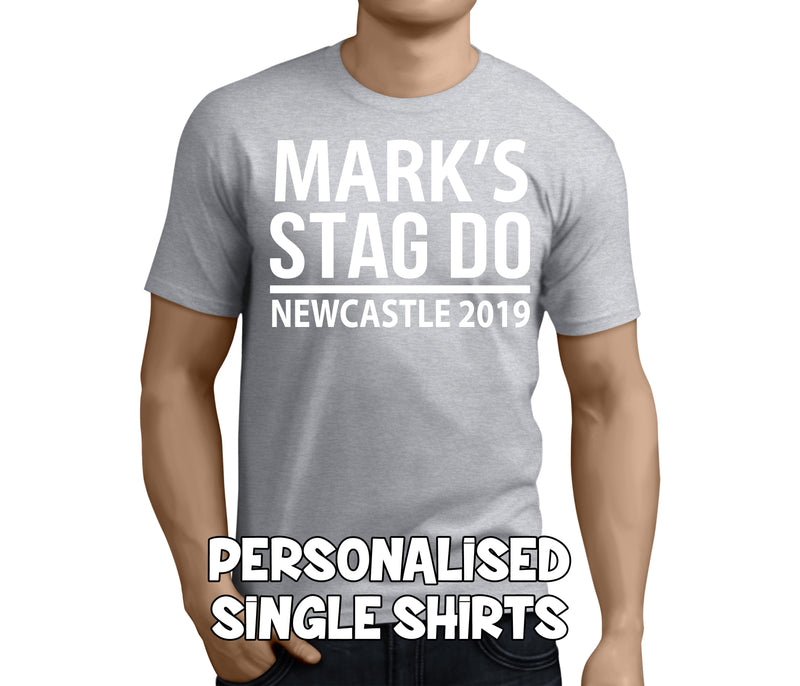 Standard Stag White Custom Stag T-Shirt - Any Name - Party Tee