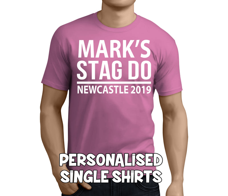 Standard Stag White Custom Stag T-Shirt - Any Name - Party Tee
