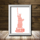 Personalised Staue of Liberty 1 Word Art Poster Print