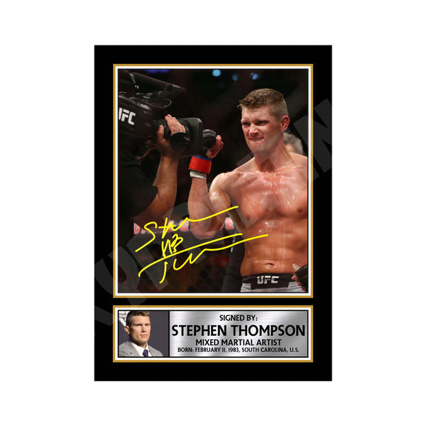 STEPHEN THOMPSON MMA Wrestler Printed Signature Print – MMA Wrestling