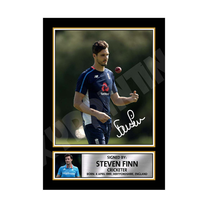 STEVE FINN Limited Edition Cricketer Signed Print - Cricket Player