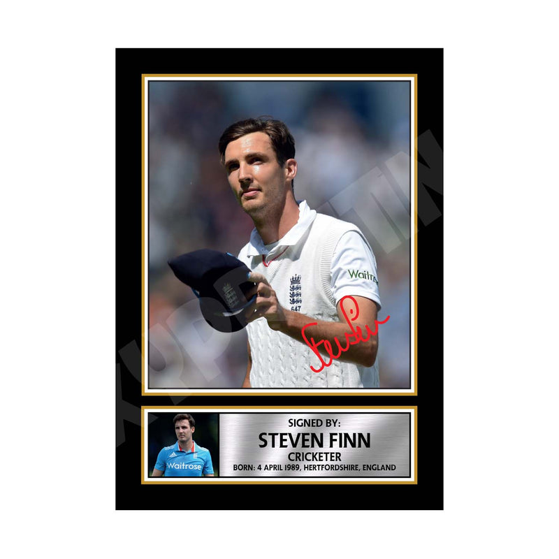 STEVE FINN 2 Limited Edition Cricketer Signed Print - Cricket Player