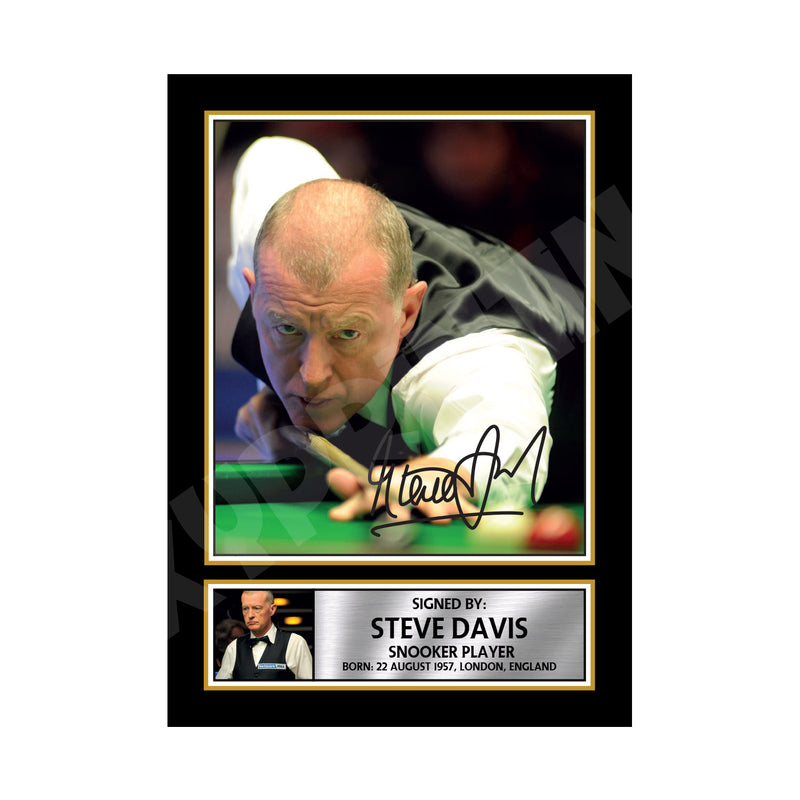 STEVE DAVIS Limited Edition Snooker Player Signed Print - Snooker