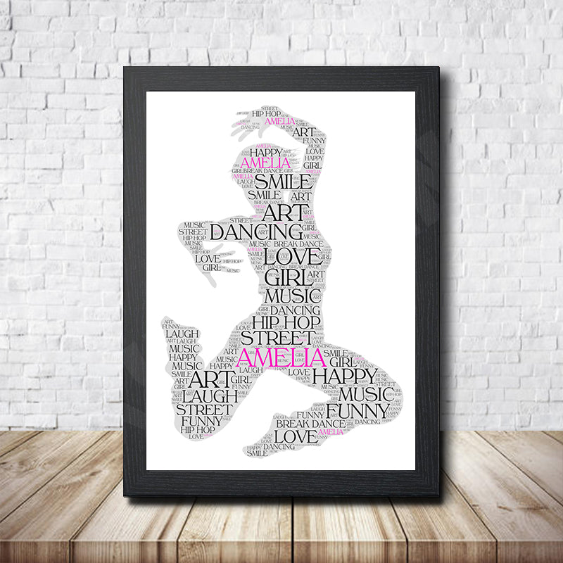 Personalised Street Dancer 2 Word Art Poster Print