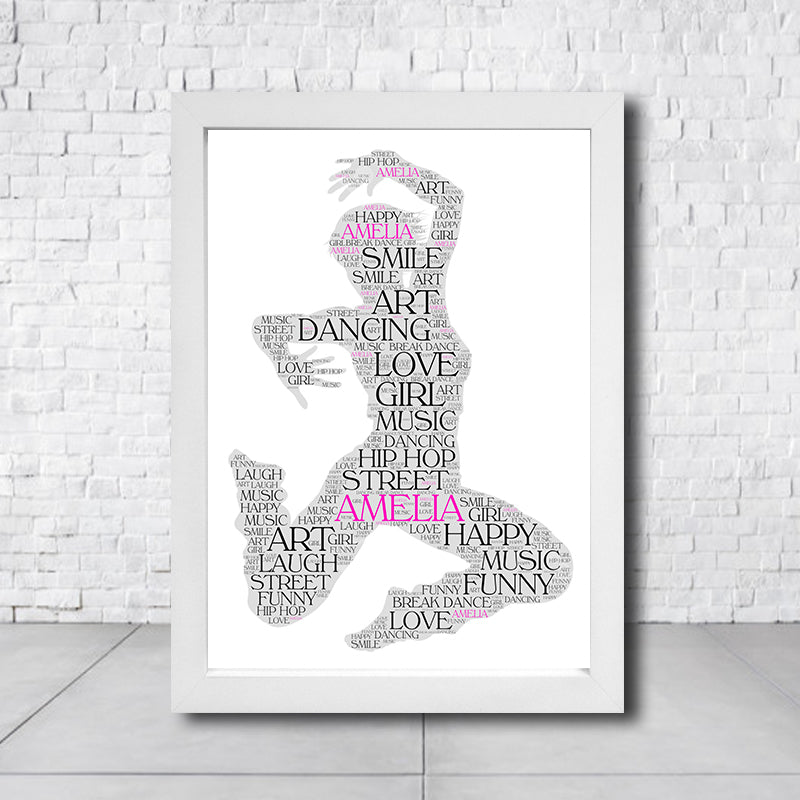 Personalised Street Dancer 2 Word Art Poster Print