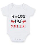 Me and Daddy Love SUNDERLAND Personalised FOOTBALL TEAM Baby Grow