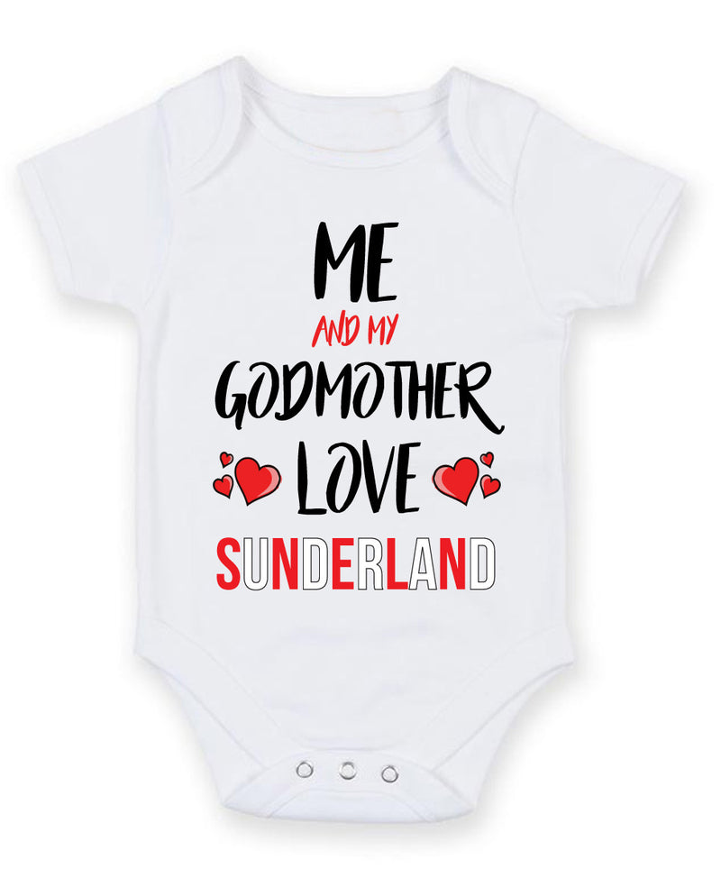 Me and My Godmother Love SUNDERLAND Personalised FOOTBALL TEAM Baby Grow
