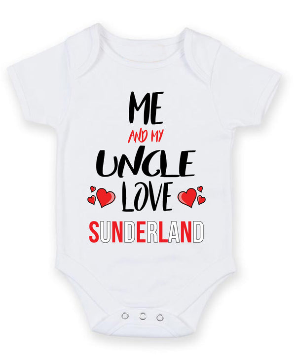 Me and My Uncle Love SUNDERLAND Personalised FOOTBALL TEAM Baby Grow