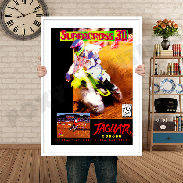 Supercross 3D Jaguar CD Retro Game Inspired Theme Nintendo NES Gaming