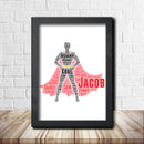 Personalised Superhero 1 Word Art Poster Print