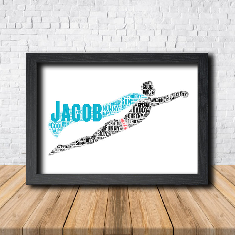 Personalised Superhero 2 Word Art Poster Print