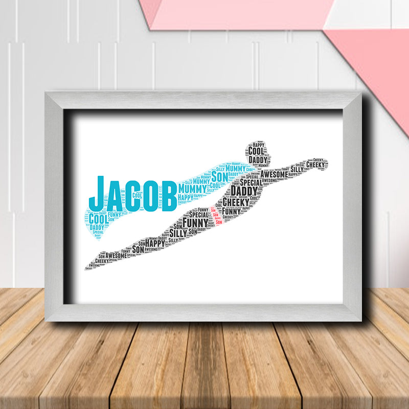 Personalised Superhero 2 Word Art Poster Print