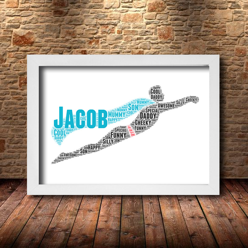 Personalised Superhero 2 Word Art Poster Print