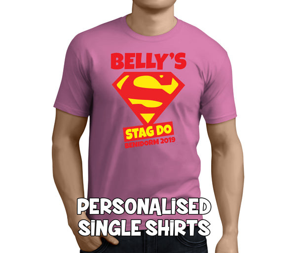 Super Stag Colour Custom Stag T-Shirt - Any Name - Party Tee