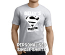 Super Stag White Custom Stag T-Shirt - Any Name - Party Tee