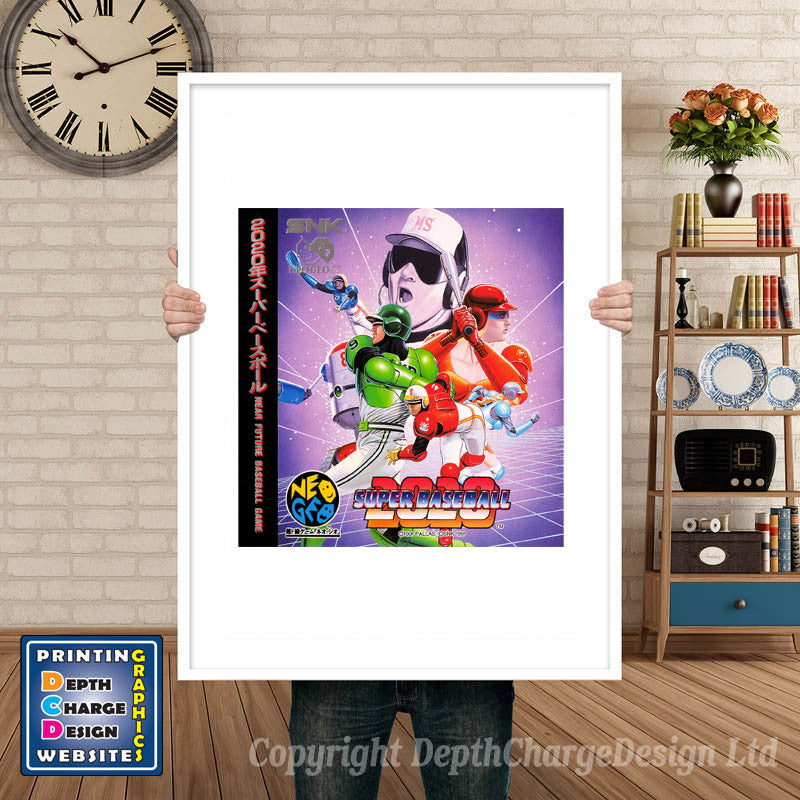SUPER BASEBALL NEO GEO GAME INSPIRED THEME Retro Gaming Poster A4 A3 A2 Or A1