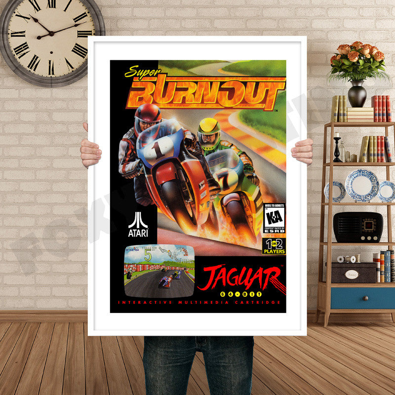 SUPER BURNOUT JAGUAR CD Retro GAME INSPIRED THEME Nintendo NES Gaming A4 A3 A2 Or A1 Poster Art 697