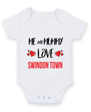 Me and Mummy love SWINDON TOWN Personalised FOOTBALL TEAM Baby Grow