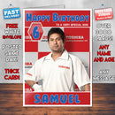Sachin Tendulkar Theme Inspired Kids Inspired Adult Personalised Sports Birthday Card (SA)