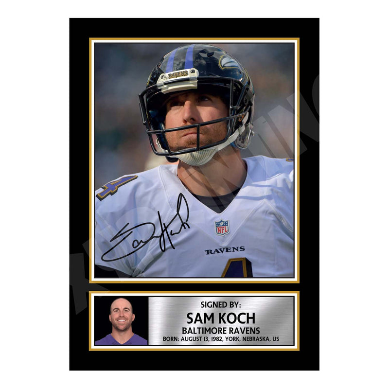 Sam Koch 1 Limited Edition Football Signed Print - American Footballer