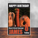 Sausage Party 1 THEME INSPIRED Style PERSONALISED Kids Adult FUNNY Birthday Card
