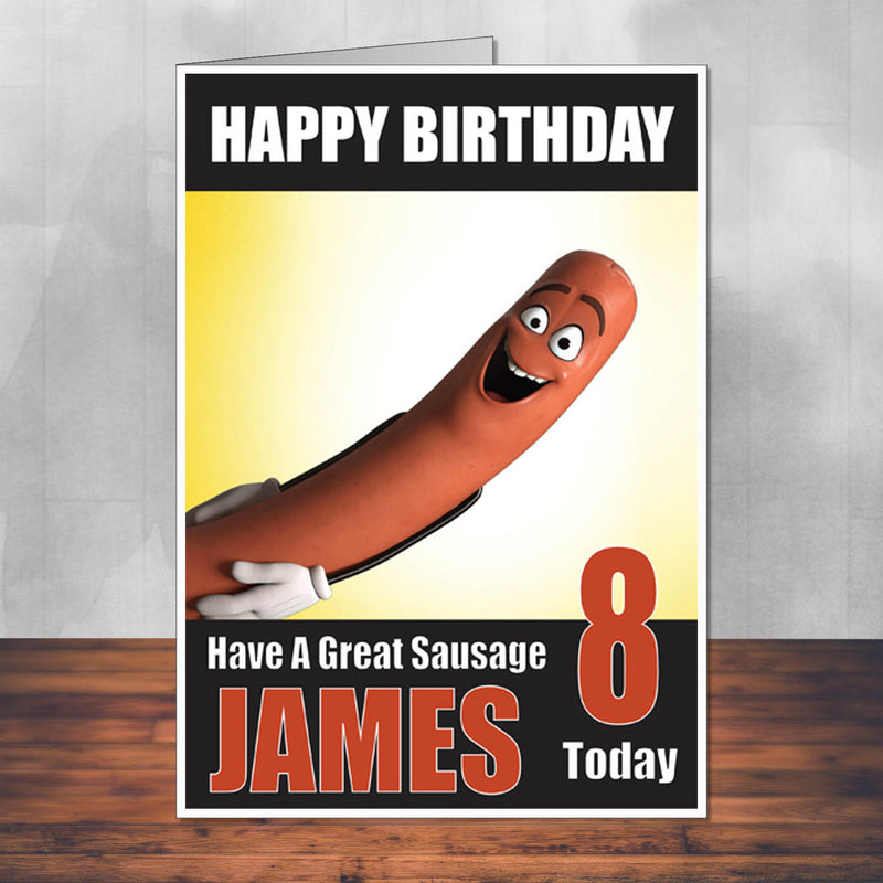 Sausage Party 2 THEME INSPIRED Style PERSONALISED Kids Adult FUNNY Birthday Card