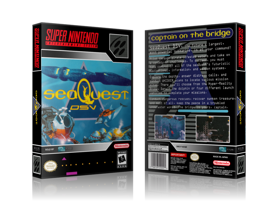 Seaquest DSV Replacement Nintendo SNES Game Case Or Cover – SNES Replacement Game case product image 1