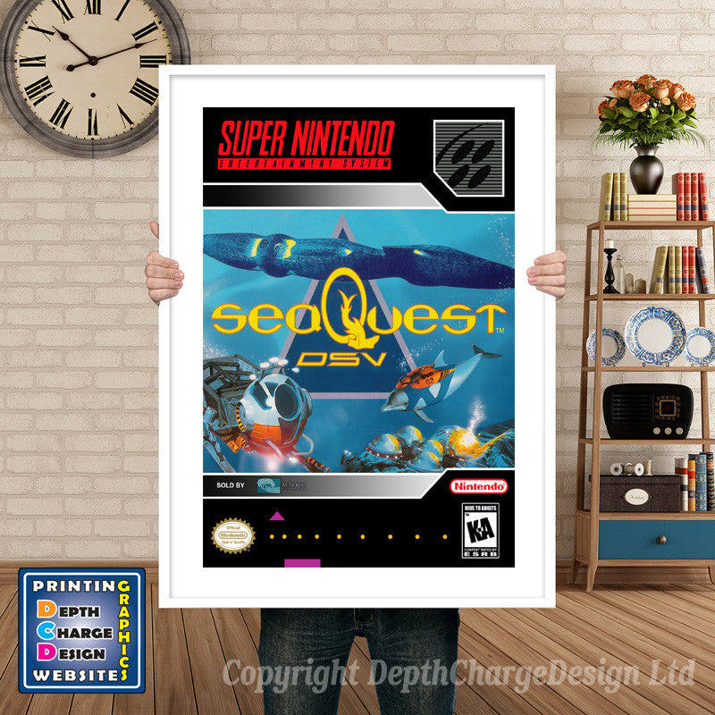 Seaquest DSV Super Nintendo GAME INSPIRED THEME Retro Gaming Poster A4 A3 A2 Or A1