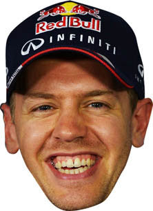 Sebastian Vettel 2 Face Mask – Fancy Dress Cardboard Costume Mask