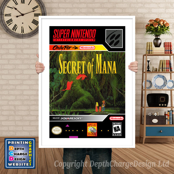Secret of Mana Super Nintendo Game Inspired Theme Retro Gaming Poster