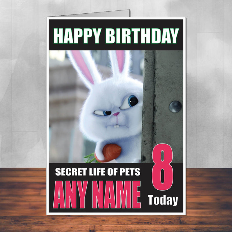 Secret Life Of Pets 3 THEME INSPIRED Style PERSONALISED Kids Adult FUNNY Birthday Card