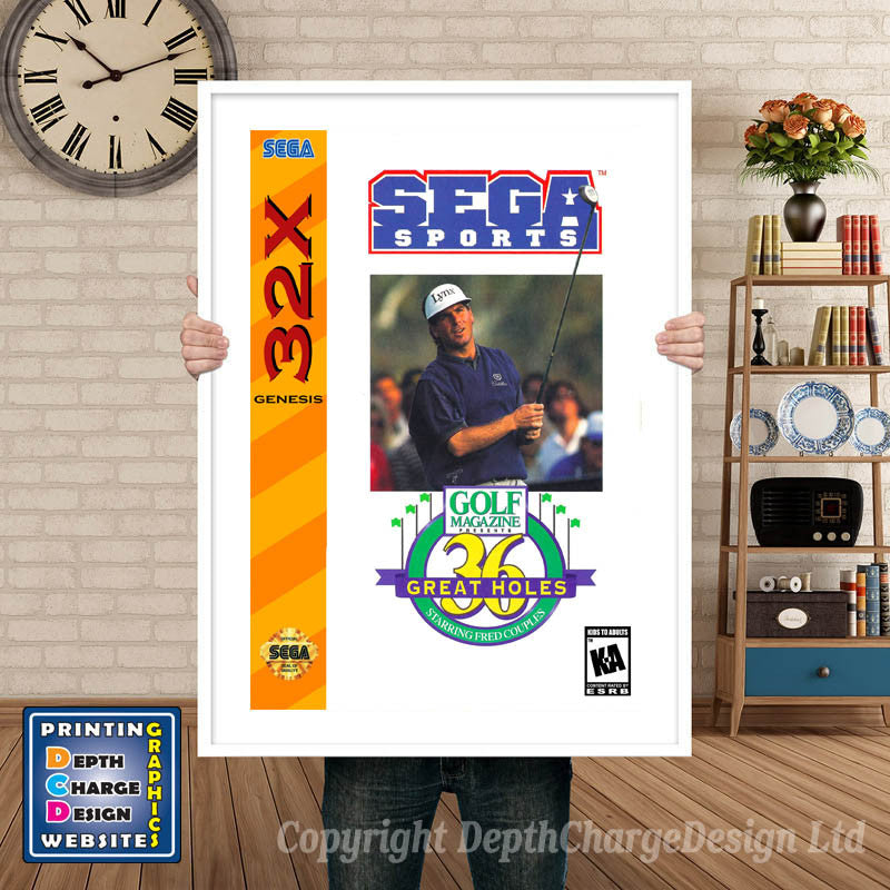 Sega 32x 36 Great Holes Sega 32x GAME INSPIRED THEME Retro Gaming Poster A4 A3 A2 A1
