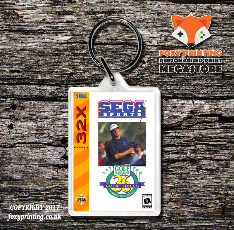 Sega 32x 36 Great Holes Game Inspired Retro Gaming Keyring