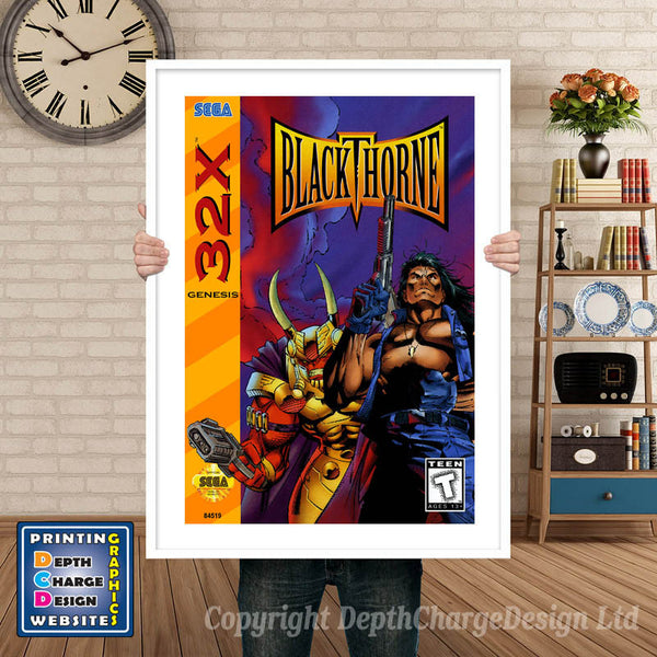 Sega 32x Blackthorne Sega 32x Game Inspired Theme Retro Gaming Poster