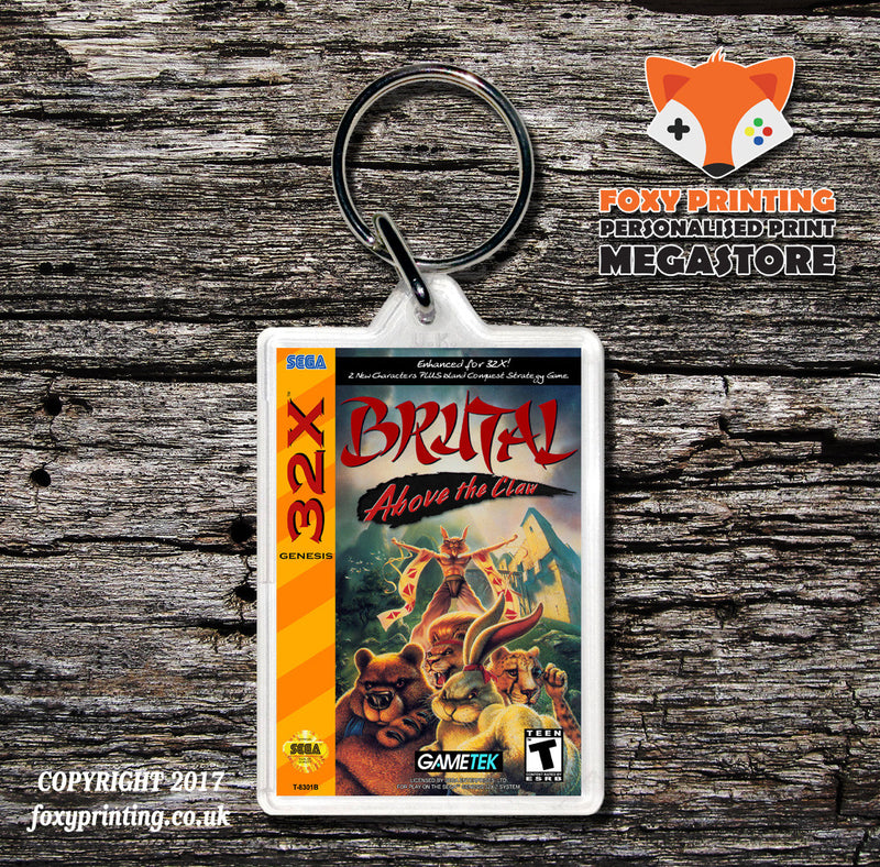 Sega 32x Brutal Above The Claw Game Inspired Retro Gaming Keyring