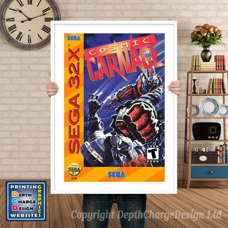 Sega 32x Cosmic Carnage Sega 32x GAME INSPIRED THEME Retro Gaming Poster A4 A3 A2 A1