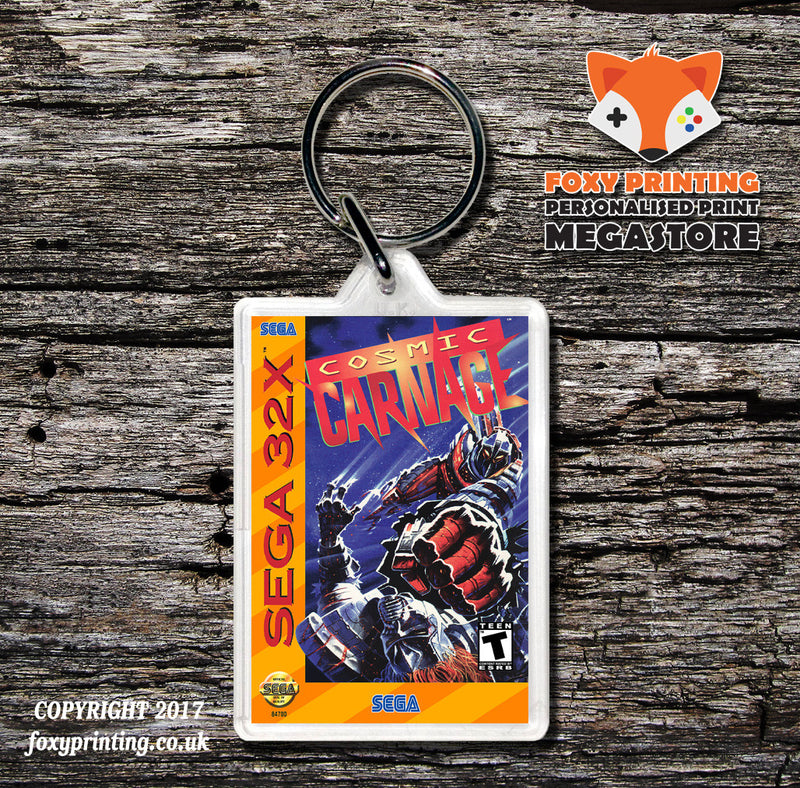 Sega 32x Cosmic Carnage Game Inspired Retro Gaming Keyring
