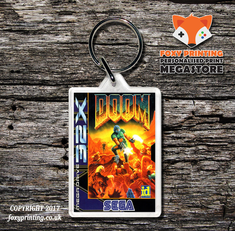 Sega 32x Doom Game Inspired Retro Gaming Keyring